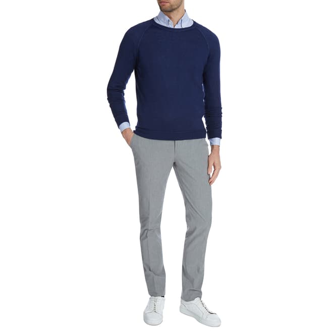 Grey Lightweight Cotton Stretch Trousers - BrandAlley