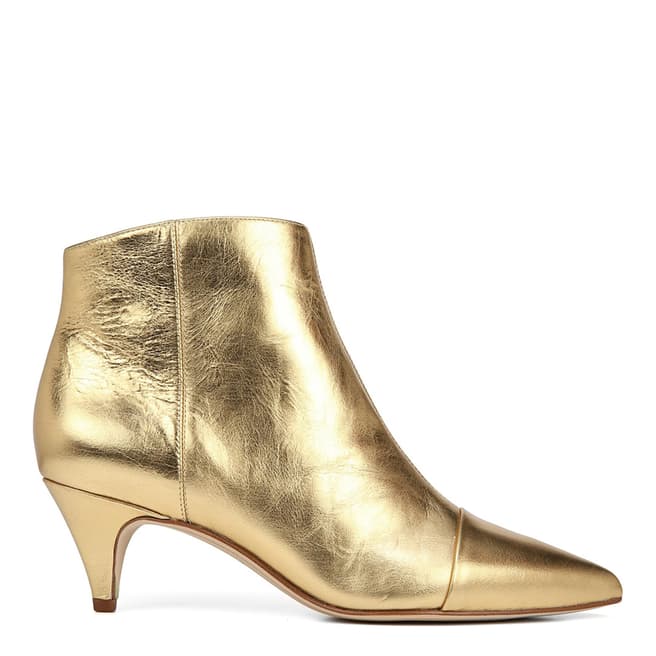 Bright Gold Leather Kinzey 2 Ankle Boots - BrandAlley