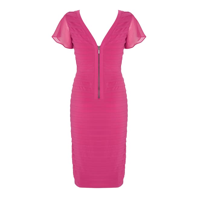 Cerise Pink Panelled Bandage Dress - BrandAlley