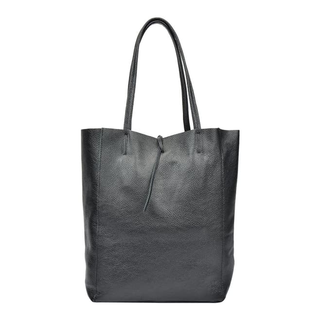 Black Leather Shopper Bag - BrandAlley