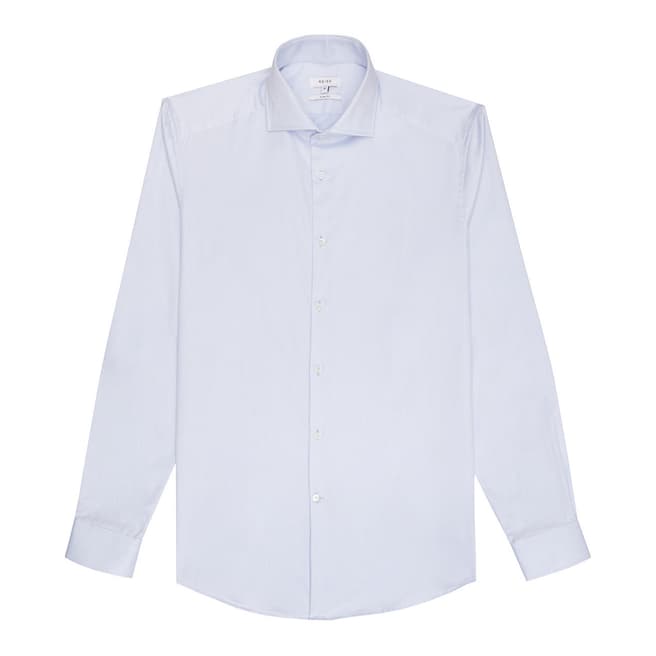 Mid Blue Angeles Slim Cotton Shirt - BrandAlley