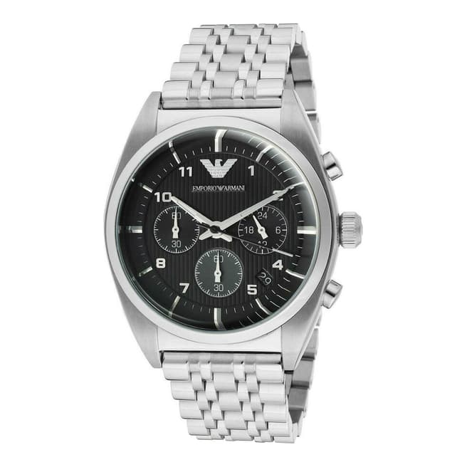 Men's Silver / Black Retro Chronograph Watch - BrandAlley