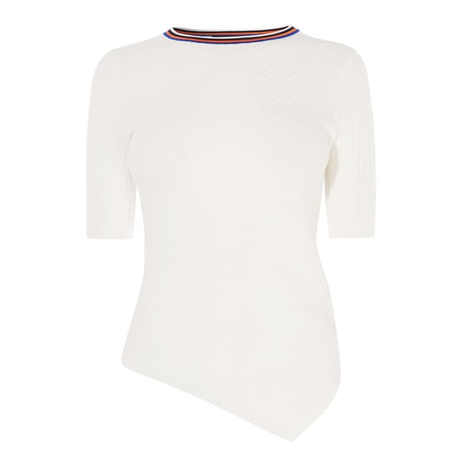 White Asymmetric Sporty T-Shirt - BrandAlley