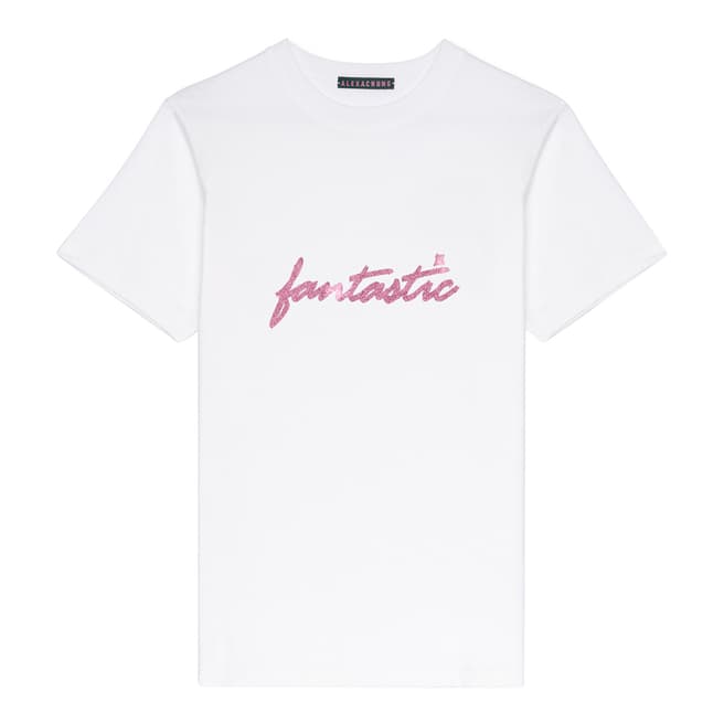 Cream Fantastic Pink Glitter Cotton T-Shirt - BrandAlley