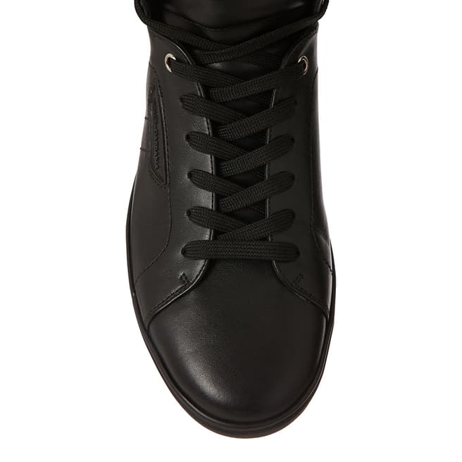 Black Leather Hi-Top Sneakers - BrandAlley