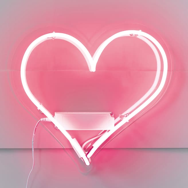 Pink Heart Shaped Neon Light 30cm - BrandAlley