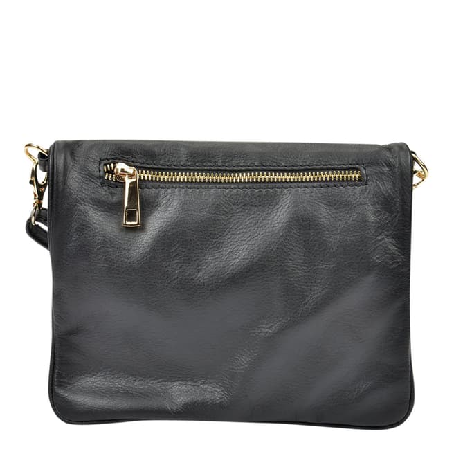 Black Leather Tassel Shoulder Bag - BrandAlley