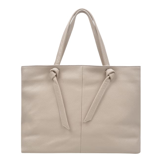 Beige Leather Top Handle Bag - BrandAlley