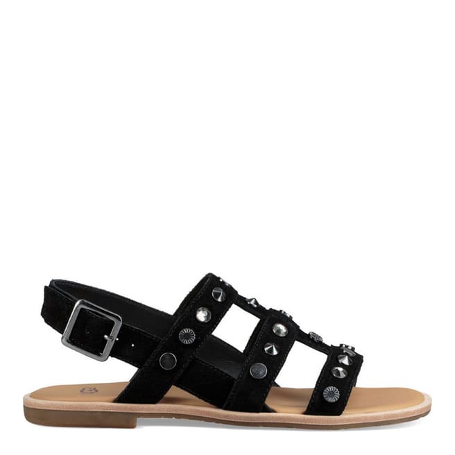 Black Suede Zariah Studded Bling Sandals - BrandAlley
