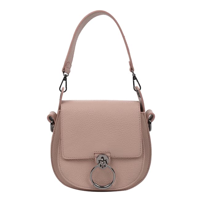Blush Leather Ring Detail Top Handle Bag - BrandAlley