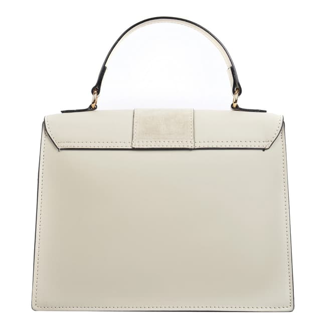 Beige Leather And Suede Mix Top Handle Bag - BrandAlley