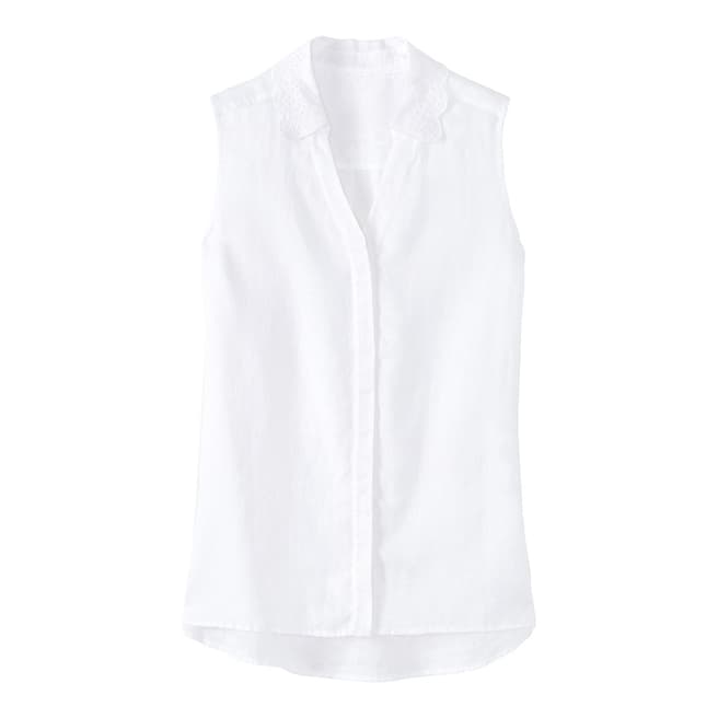 White Malbay Broderie Shirt - BrandAlley
