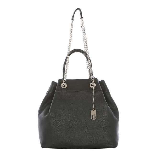 Black Leather Chain Handle Tote Bag - BrandAlley