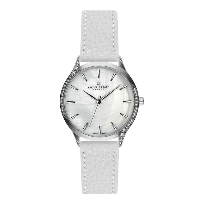 Women's White Clariden Leather Watch 36mm - BrandAlley