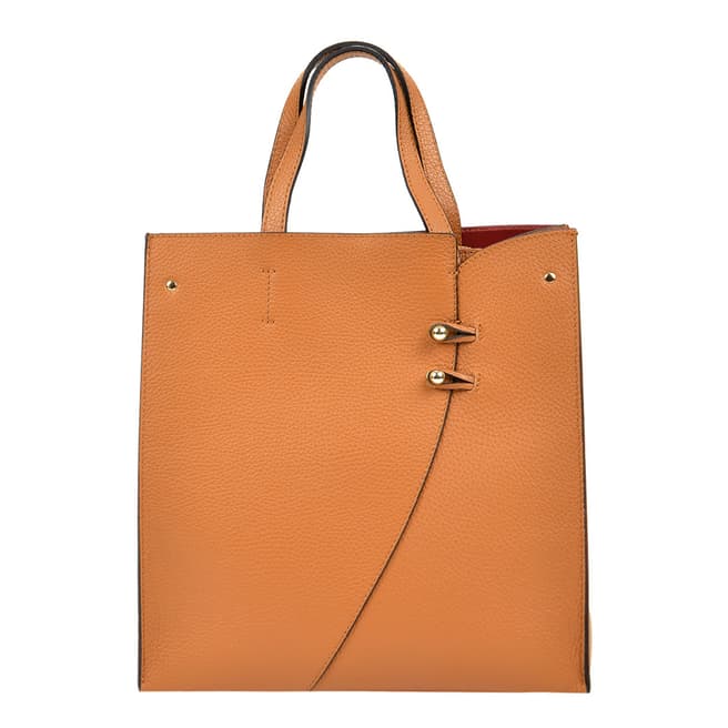 Brown Leather Top Handle Bag - BrandAlley