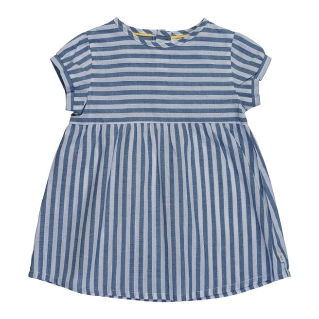 Navy Stripe Fortuna Cotton Dress - BrandAlley