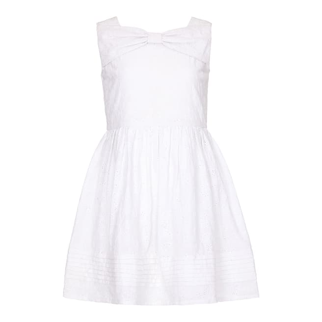 White Cotton Bow Front Dress - BrandAlley
