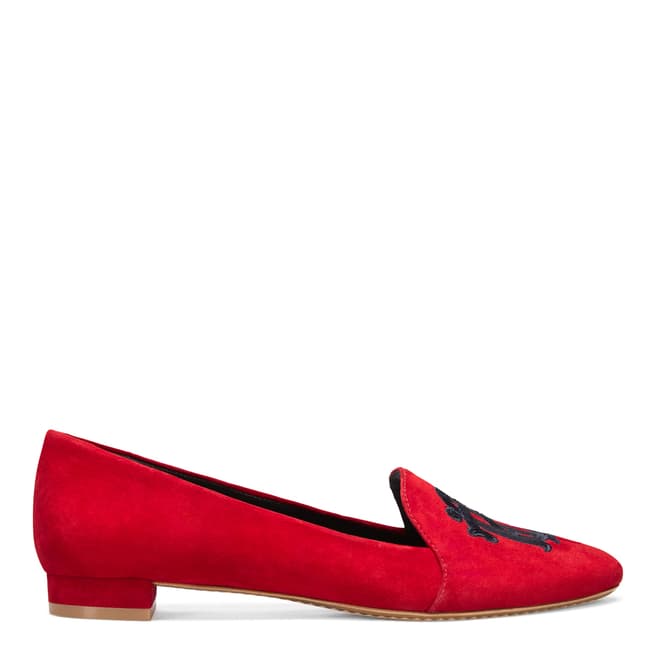 Liberty Red Suede Antonia Loafers - BrandAlley