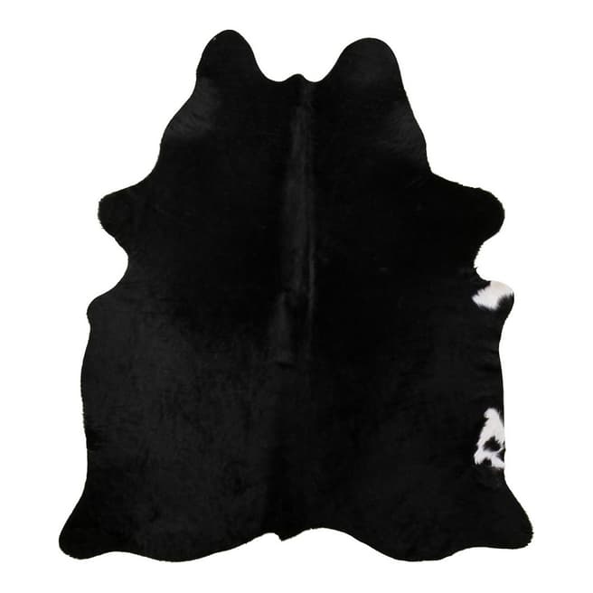 Black Cow Hide Rug 155x137cm - BrandAlley