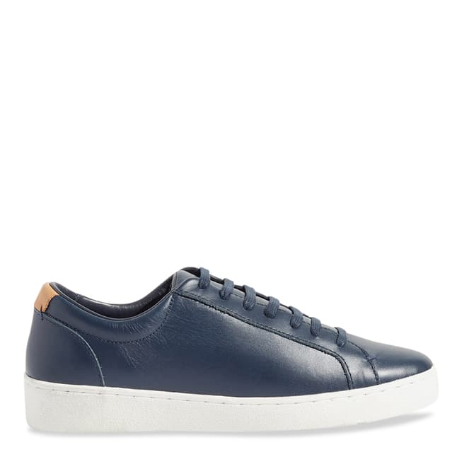 Navy Amour Lace Up Leather Trainers - BrandAlley