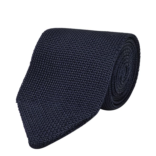 Navy Canter Knit Tie - BrandAlley