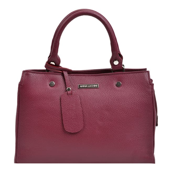 Burgundy Leather Handbag - BrandAlley