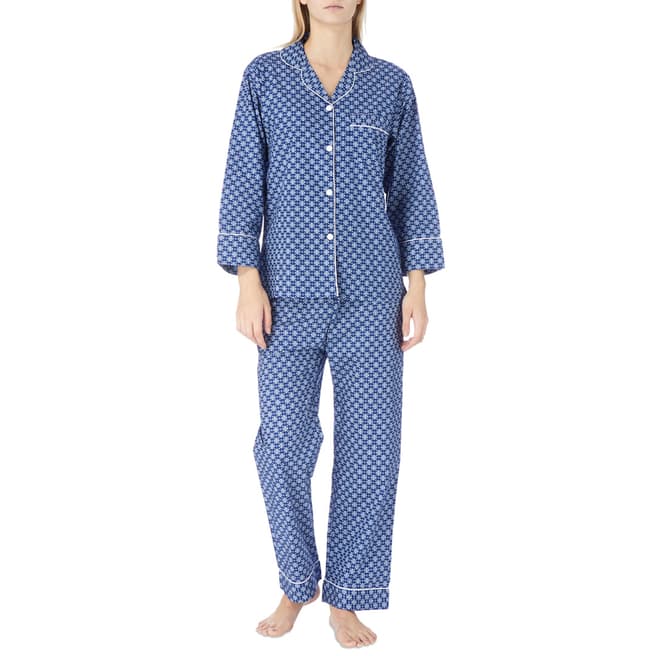 Blue Rome Mini Tile Cotton Classic Pyjamas - BrandAlley
