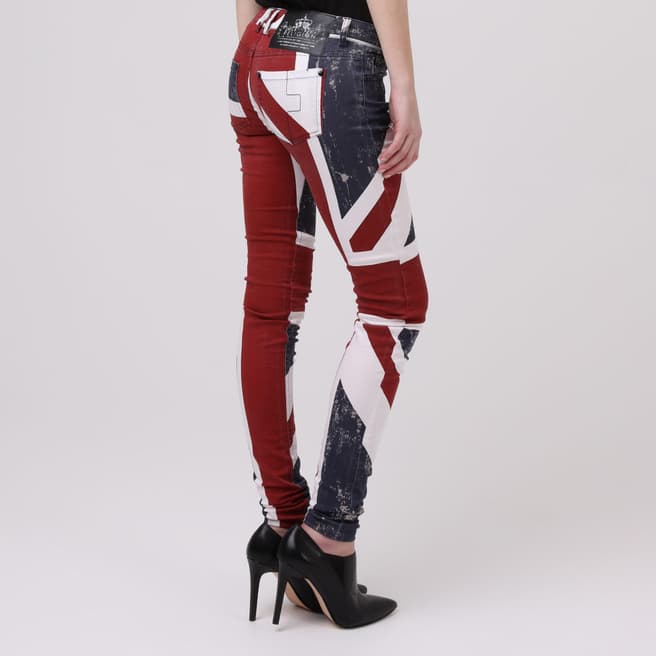 Navy/Red Union Jack Skinny Jeans - BrandAlley