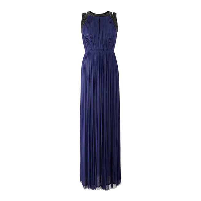 Blue Nakai Mulberry Long Silk Dress - BrandAlley