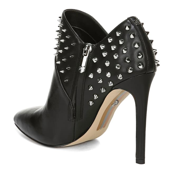 Black Leather Wally Studded Booties - BrandAlley