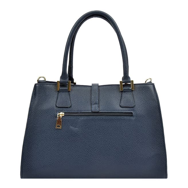 Navy Leather Tote Bag - BrandAlley