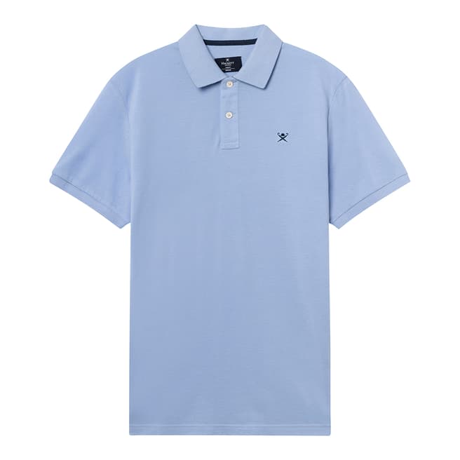 Light Blue Logo Slim Cotton Polo Shirt - BrandAlley