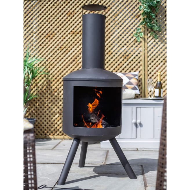 Barola Steel Fireplace Black - BrandAlley
