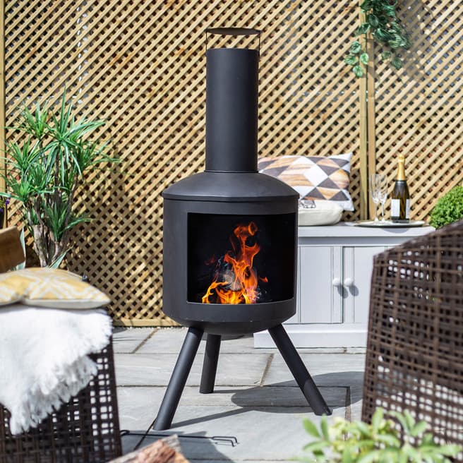 Barola Steel Fireplace Black - BrandAlley