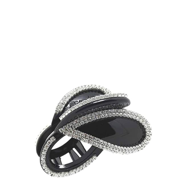 Black Double Sided Embelished Hair Clip - BrandAlley
