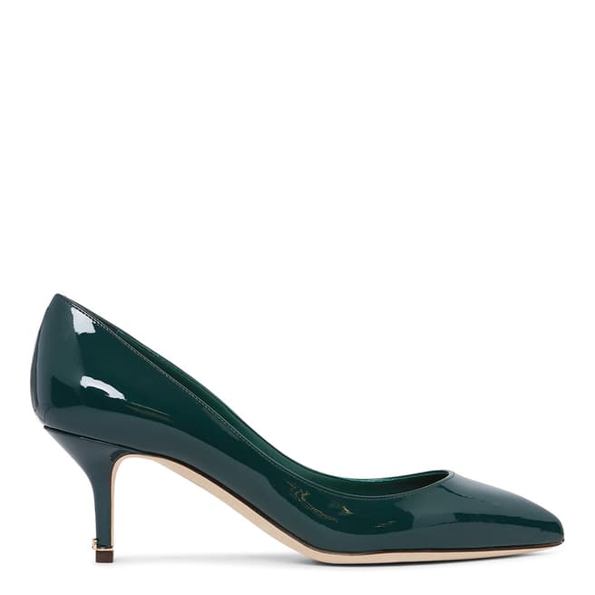 Emerald Green Patent Kitten Heel Court Shoes - BrandAlley