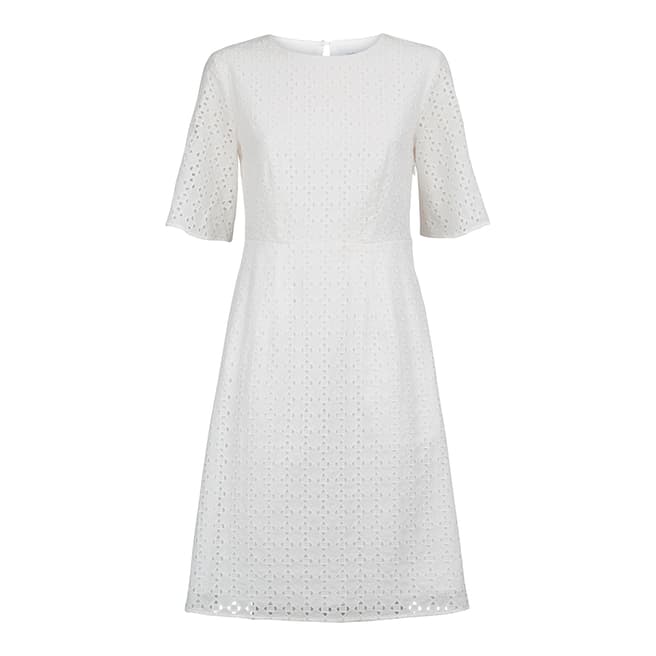 White Broderie Cotton Dress - BrandAlley