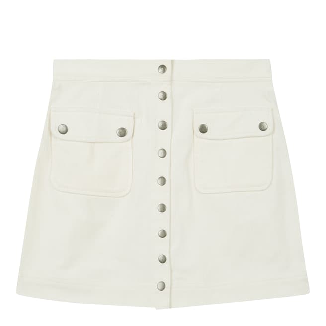 Ecru Patch Pocket Cotton Mini Skirt - BrandAlley