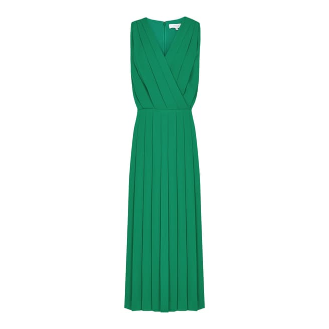 Green Mariona Pleat Midi Dress - BrandAlley