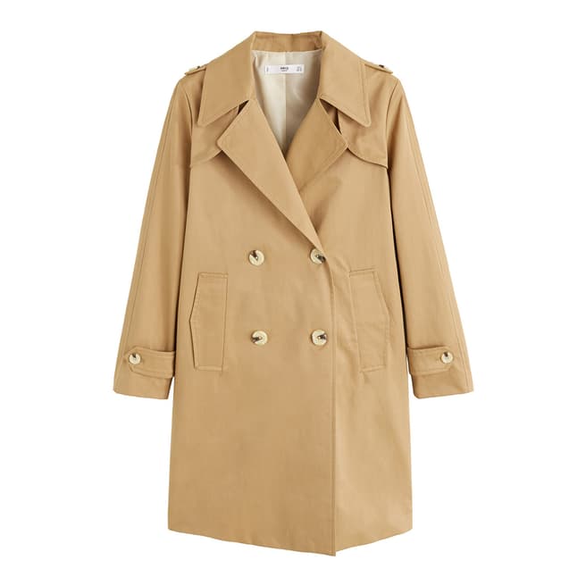 Camel Double Breasted Trench - BrandAlley