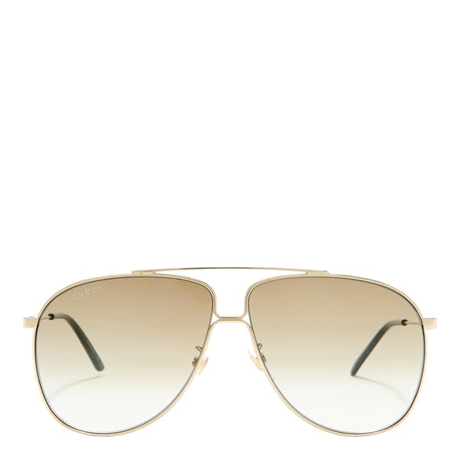 Men's Gold Gucci Sunglasses 56mm - BrandAlley