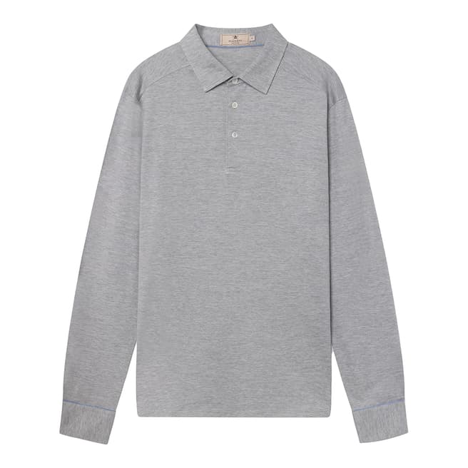 Light Grey Mayfair Silk Blend Polo Shirt - BrandAlley