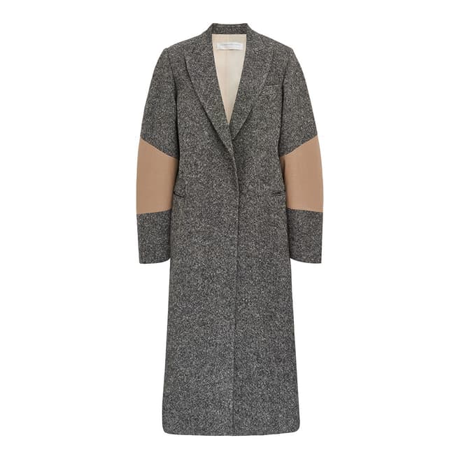 Black/Beige Trench Patch Tailored Wool Coat - BrandAlley