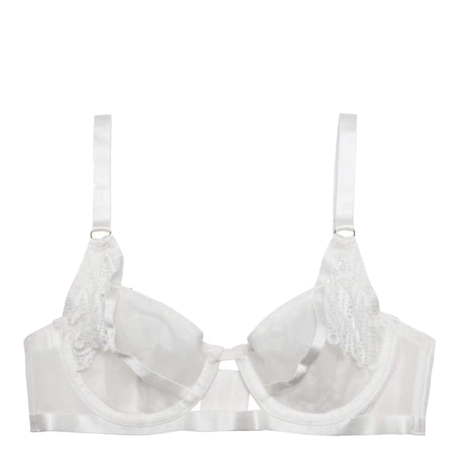 Ivory Milana Mesh And Lace Bra - BrandAlley