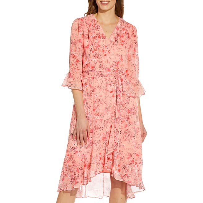 Pink Multi Floral Wrap Dress - BrandAlley