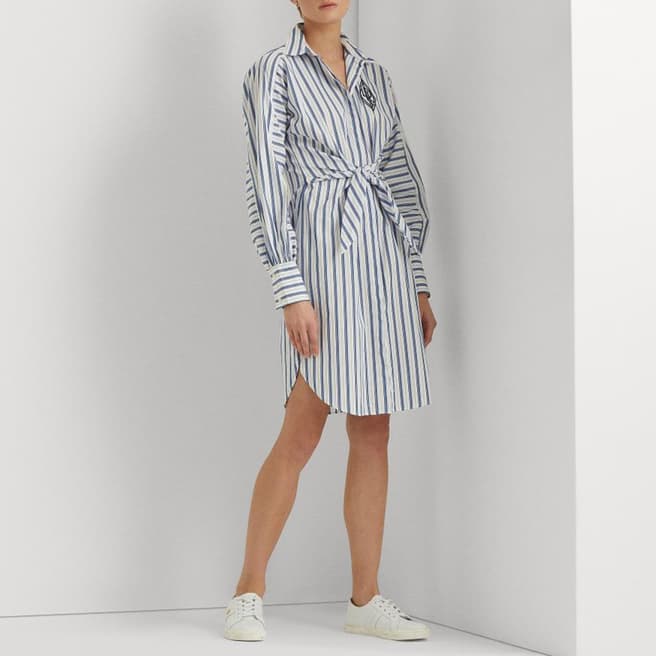 White Striped Cotton Shirt Dress - BrandAlley