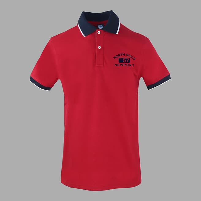 Red Logo Stretch Cotton Polo Shirt - BrandAlley