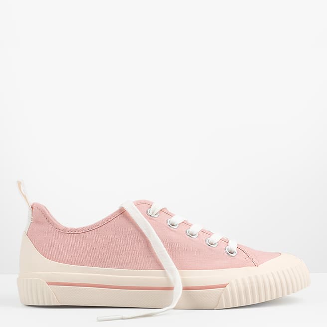Light Pink Leyton Canvas Trainers - BrandAlley