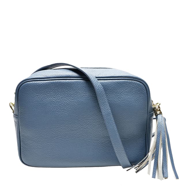 Blue Leather Tassel Shoulder Bag - BrandAlley