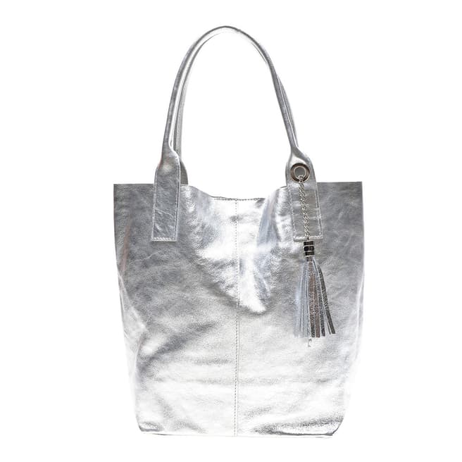 Silver Top Handle Tote Bag - BrandAlley